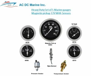 Heavy Duty 5  Marine gauges Magnetic pickup 12 V with Sensors - Picture 1 of 10