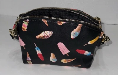 Ice Cream Frozen Treats Double Pocket Zip Up Purse Charming Charlie Crossbody - Image 1 of 4