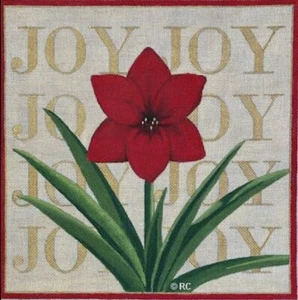 Needlepoint Handpainted Raymond Crawford Amaryllis Joy 12x12 - Picture 1 of 1