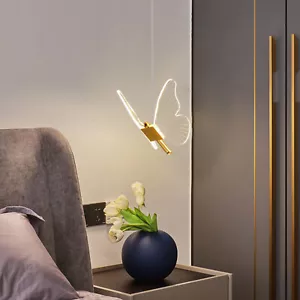 LED Ceiling Lamp Fixture Butterfly Hanging Pendant Light Fixture Modern Bedroom - Picture 1 of 47