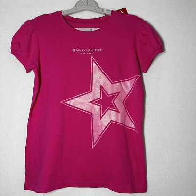 American Girl Place Top XL Hot Pink New York Shimmery Star Cap Sleeves New - Image 1 of 4