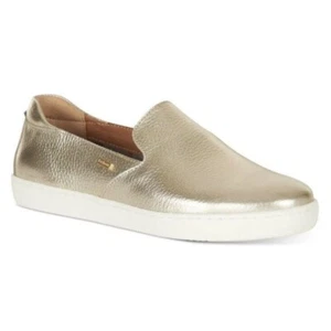 Barbour Sz 8 Women Sydney Slip-On Sneakers Women's Shoes Gold Flats Loafers new - Picture 1 of 3