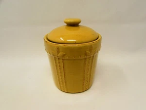 Sorrento Wheat by Signature Mustard Gold Embossed Leaves & Dots Sugar Bowl B232 - Picture 1 of 2