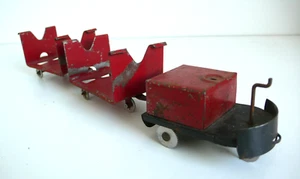 CHARIOT DE GARE MÉCANIQUE TÔLE FONCTIONNE Lg 24 cm ANNÉES 50 - Imagen 1 de 10