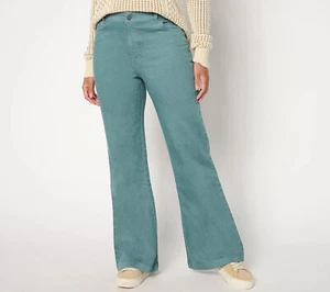 Anybody Tall Washed Colored Denim Baby Flare Pants Faded Teal 10 New - Picture 1 of 1