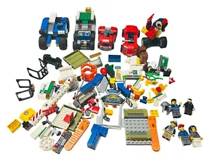 Lego Brick Mix Pieces Lot Of 4 Cars 5 Figures 1 Parrot Mixed Parts Assorted - Picture 1 of 15