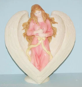 Angel with Brown Hair & Pink Dress with Yellow Bow #VG217B Figurine - Picture 1 of 10