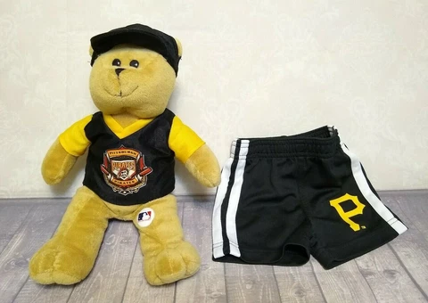 Pittsburgh Pirates Infant Baby Size 0/3 Months Shorts and MLB Teddy Bear Lot Cover