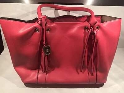 London Fog Rose Satchel Handbag With Logo Hang Tag Snap Closure Tassel #LF6581 - Image 1 of 4