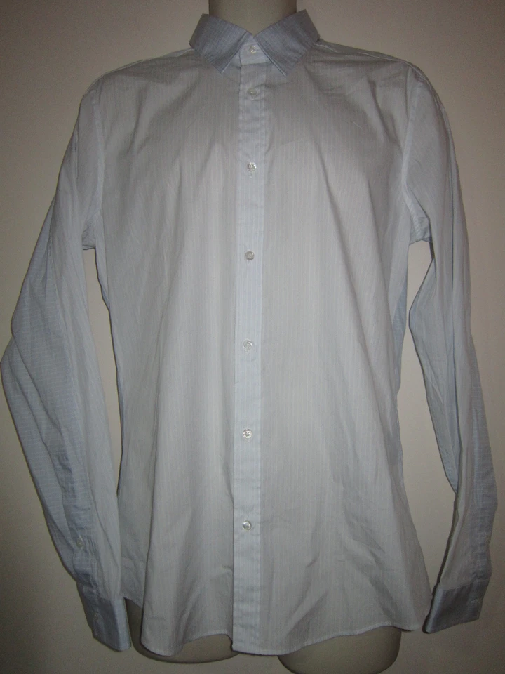GUCCI Dress Shirt Slim Fit Blue Cotton Blend Made in Italy Sz 40 / US 15-3/4 - Image 1 of 4