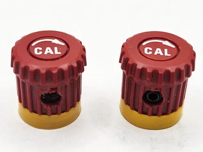 Qty(2) CAL with Arrow Small Red Instrument Control Knob Tektronix - Image 1 of 2