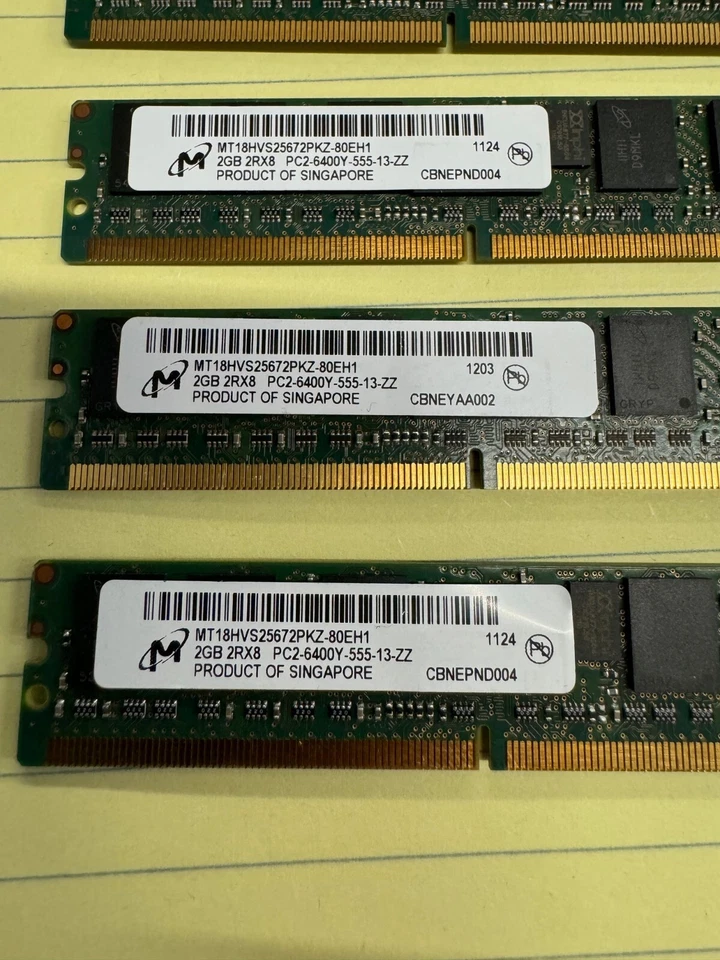 MT18HVS25672PKZ-80EH1 Micron 2GB PC2-6400 DDR2-800MHz ECC Registered CL5 244-Pin - Image 1 of 2