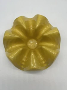 Vintage MCM Frankoma Yellow Mustard Baker Pottery Warming Trivet - Picture 1 of 5