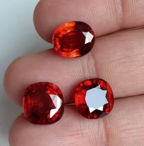 Natural Red Hessonite Garnet Cushion Cut 21 Ct Untreated Unheated Loose Gemstone - Bild 1 von 8