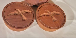 2 ea Flying Bird Antique Vintage Wood Wooden Butter Stamp Press Mold Primitive - Picture 1 of 1