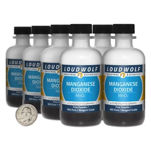 Manganese Dioxide / 2 Pounds / 8 Bottles / 99% Pure Reagent Grade / Fine Powder - Picture 1 of 4