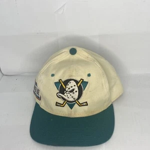 Vintage Anaheim Mighty Ducks Sports Specialties Fitted 7 3/8 Cap NHL Moth Holes - Picture 1 of 10