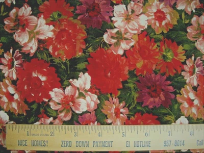 Moda Kena Quilt Fabric 3+ yds Sentimental Studios Floral Cotton Red Mums Fall - Image 1 of 3