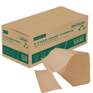 1 capa de papel toallas de mano pliegue en Z color Kraft 3200 pañuelo reciclado baño cocina - Imagen 1 de 5