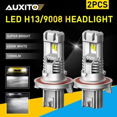 2x AUXITO 9008 H13 LED High Low Beam Headlight Bulb 6500K Super White Canbus HUS - Image 1 of 4