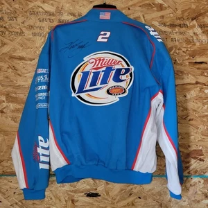 Chaqueta grande autografiada por Kurt Busch Miller Lite NASCAR #2  - Imagen 1 de 15