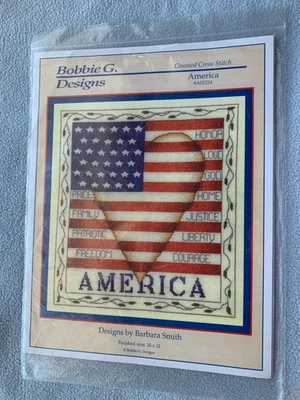 America Counted Cross Stitch Bobby G Designs 10”x11” Patriotic Pattern/NIP - Image 1 of 2