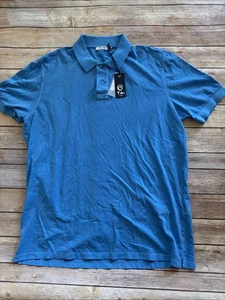 Neu mit Etikett $ 175 Tiki Napoli Baumwollhemd Stil Polo fluo blau XL - Bild 1 von 10