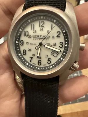 bertucci a-2t luminous titanium men's watch black nylon nato strap new battery - Image 1 of 4