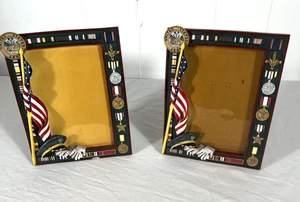 Vtg 1998 Two Vanmark American Heroes 4X6 Frames Ornate w/Medals Flag Gloves Seal - Picture 1 of 9