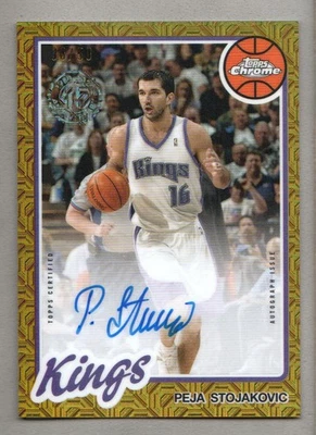 2025-26 Topps Basketball '80-81 Chrome Gold #80CA2PST Peja Stojakovic Auto /50 - Image 1 of 2