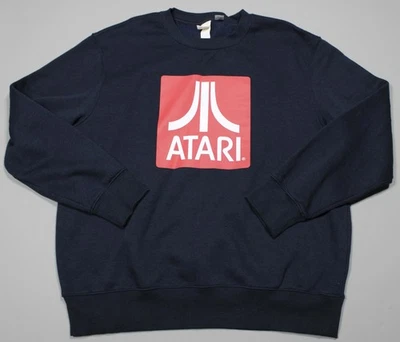 Sudadera Atari Para Hombre Grande Azul Marino Cuello Redondo Retro Gamer Logo H&M Pullover Foto 1 de 4