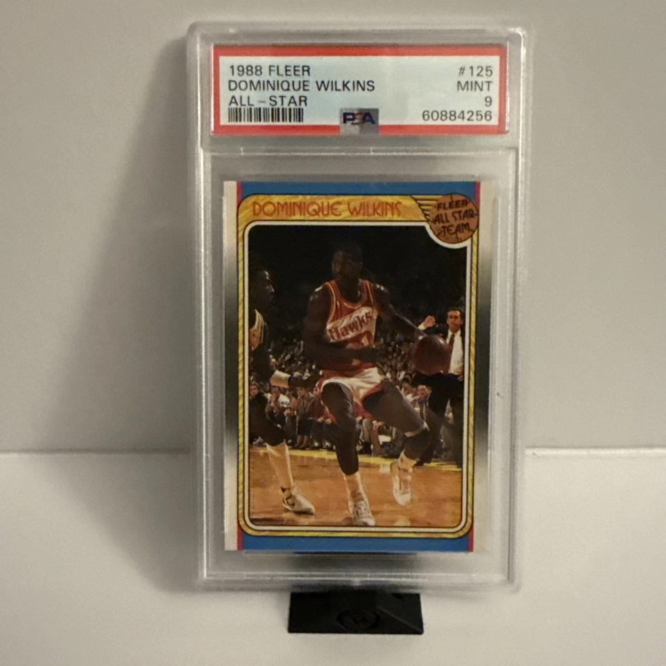 1988 Fleer Basketball #125 Dominique Wilkins All Star PSA 9 - Image 1 of 2