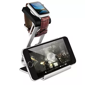 Aluminium Apple IWatch iPhone X 8 7 6 Ständer Ladestation Station Halter Silber - Bild 1 von 4