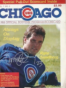 RYNE SANDBERG "CHICAGO CUBS" HOF SECOND BASEMAN SIGNIERTES MAGAZIN * COA - Bild 1 von 1