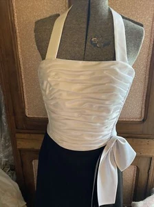 Jordan Bride Magazine taglia 10 abito lungo da sera ballo nero bianco - Foto 1 di 11