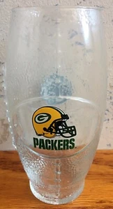 Miller Lite Beer Wisconsin Green Bay Packers NFL Football Shaped Glass 6-3/4" T - Picture 1 of 6