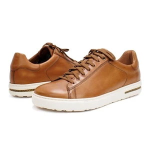 Men Birkenstock Bend Low Casual Lace up Fashion Sneakers - Cognac Leather - Picture 1 of 6