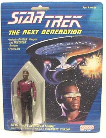 Figura de acción Star Trek: The Next Generation Geordi LaForge 1988 Galoob NUEVA SIN USAR, EN CAJA Foto 1 de 1