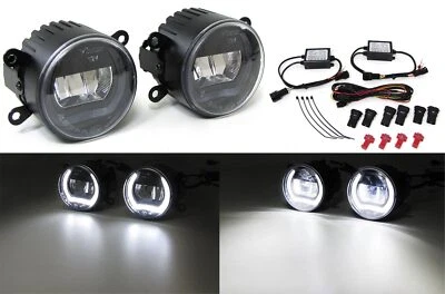 2x LED UNIVERSAL Tagfahrlicht / Nebelscheinwerfer 90mm R87 DRL Set Schwarz Smoke - Bild 1 von 4