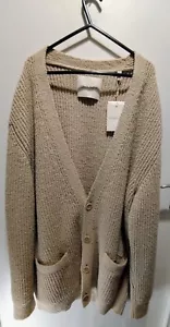 Gant Herren Oversized Ripp Boucle Strickjacke Größe XL Farbe ist trocken sand UVP 220£ - Bild 1 von 24