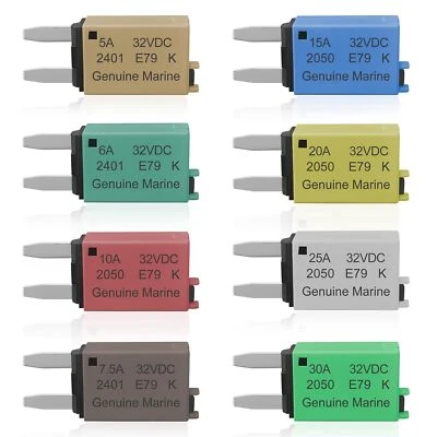 8/12PC 5-30A Manual Reset Mini ATM Circuit Breaker Blade Fuse for Car Truck Boat - Image 1 of 4