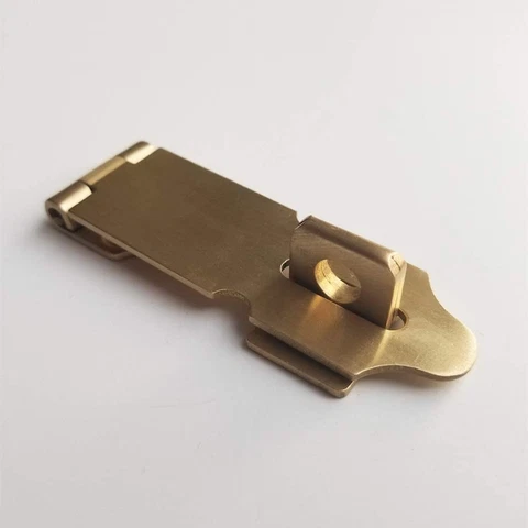 Runningfish Solid Brass Padlock Hasp, Heavy Duty Door Clasp, Safety Lock Latch f Cover