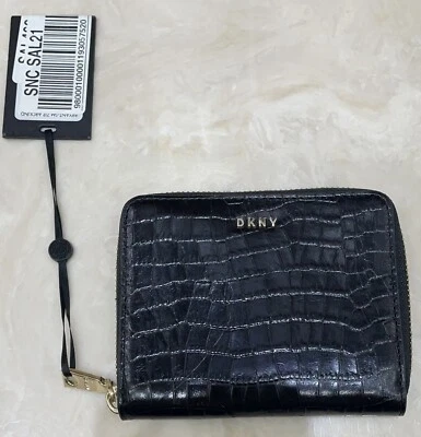 DKNY Women Wallet Shiny Black Crocodile Leather Brand New - Image 1 of 4