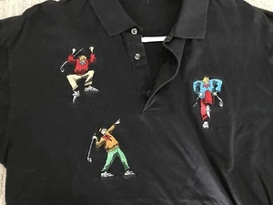 Polo de golf Australia David Smith negro todo algodón talla grande - Imagen 1 de 4