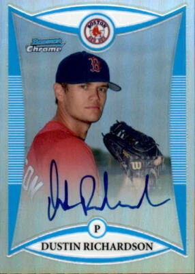2008 Bowman Chrome Refractor #BCP244 Dustin Richardson Auto #/500 (ref 7506) - Image 1 of 2