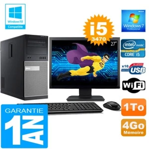 PC Tour DELL 7010 Core I5-3470 Ram 4Go Disque 1 To Wifi W7 Ecran 27" - Photo 1/1