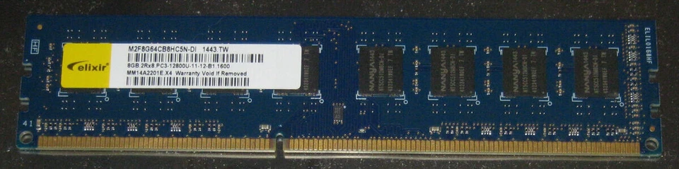 8GB ELIXIR DDR3 1600MHz PC3-12800U DIMM 240-pol.CL11 M2F8G64CB8HC5N-DI TOP - Bild 1 von 1