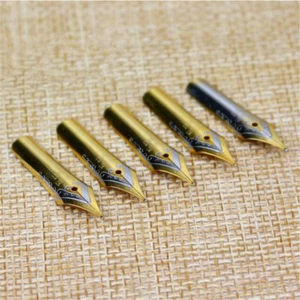 5PCS Universal Medium Sliver/Gold Nib Fountain Pen Replacement Nibs Practical - Picture 1 of 4