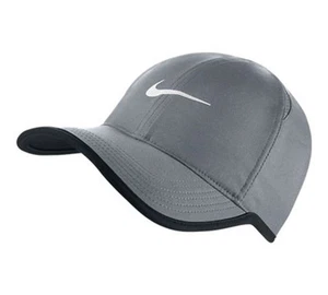 New NIKE Dri-Fit Feather Light Hat Cap GREY/WHITE 679421 GRAY Running Tennis - Picture 1 of 1