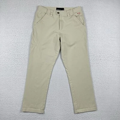 Oakley 裤子男式 32 卡其色休闲学院风高尔夫球手工作服办公室旅行 — 第 1/4 张图片